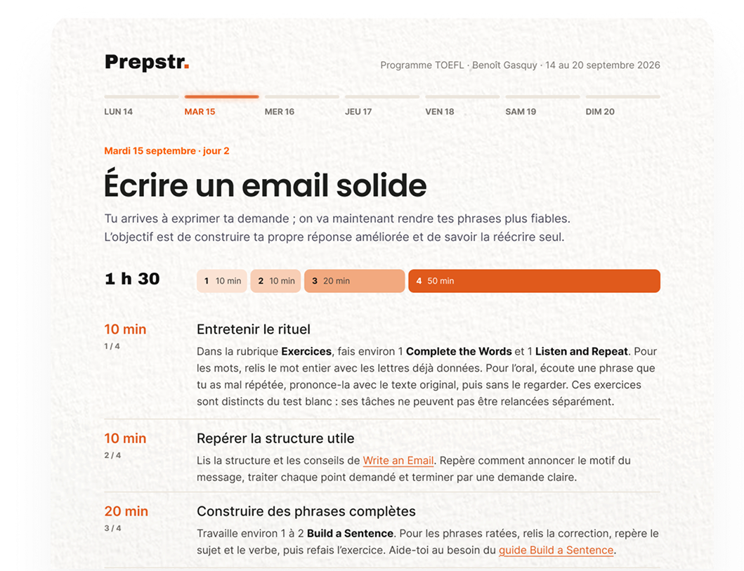 Programme du jour : écrire un email solide