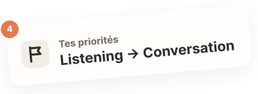Priorité : Listening, Conversation